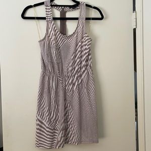 Mauve and off white dress with zipper back